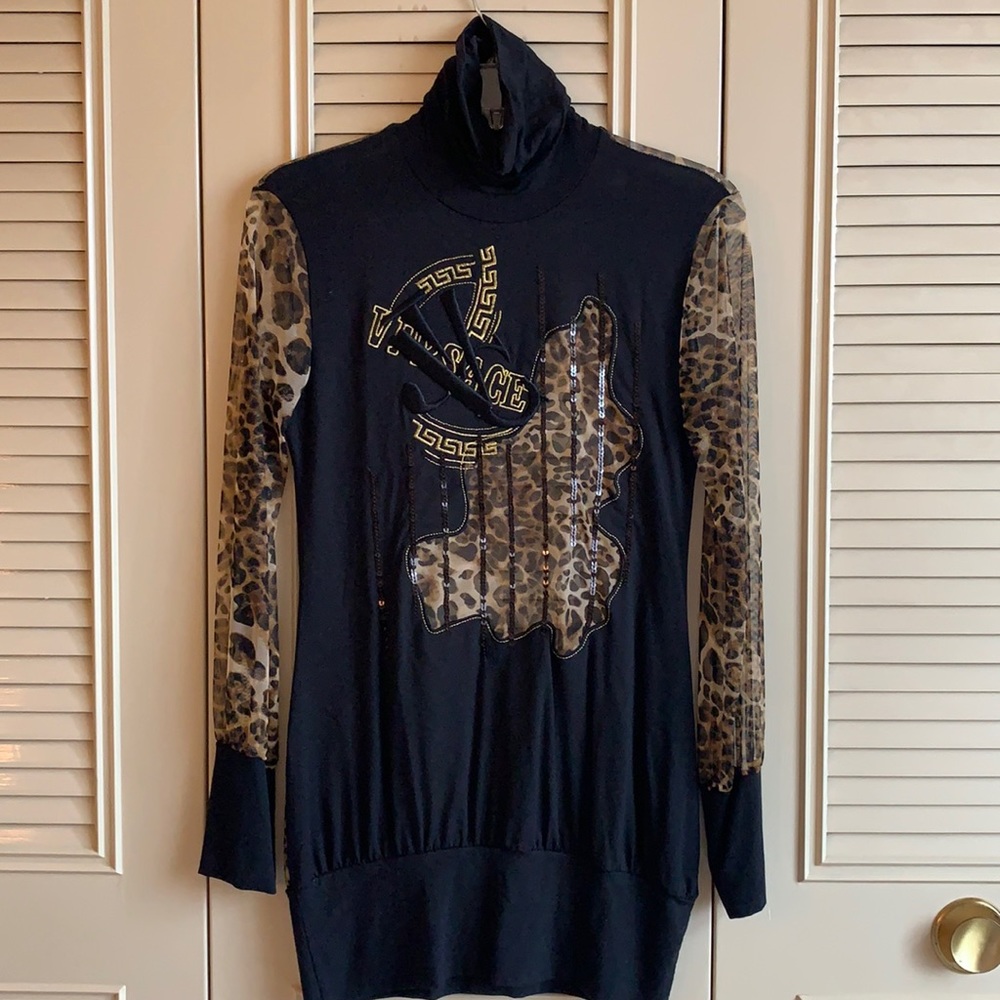 Replica cheetah print turtle neck
